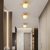Gold Metal Glass Vintage Corridor Ceiling Light - Clowas
